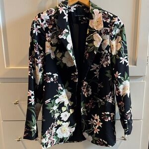 Cynthia Rowley Black Floral Blazer Women S Small Gorgeous!